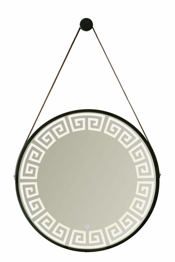 Espelho com Led - Creta - Ø 40cm	- Marrom