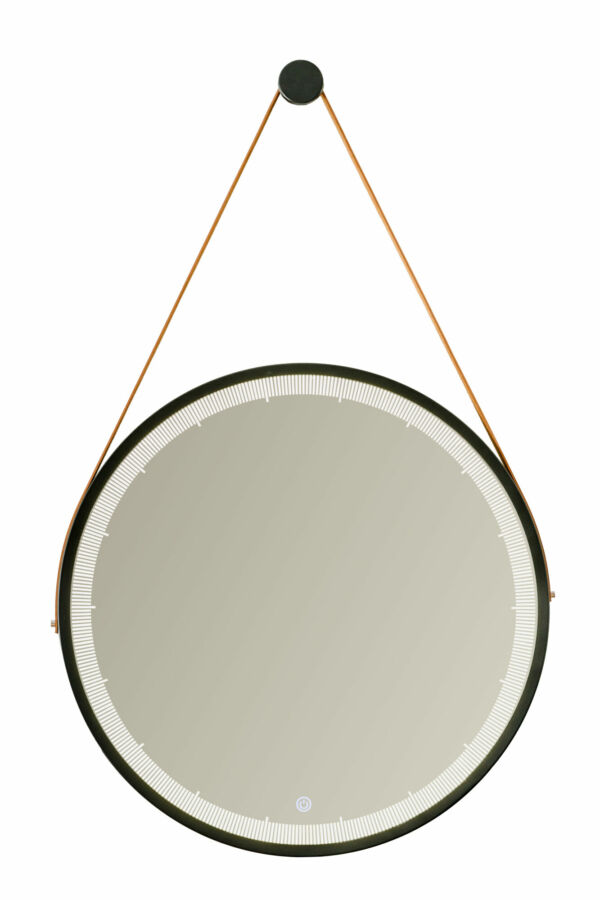 Espelho com Led - Milos - Ø 60cm	- Preto
